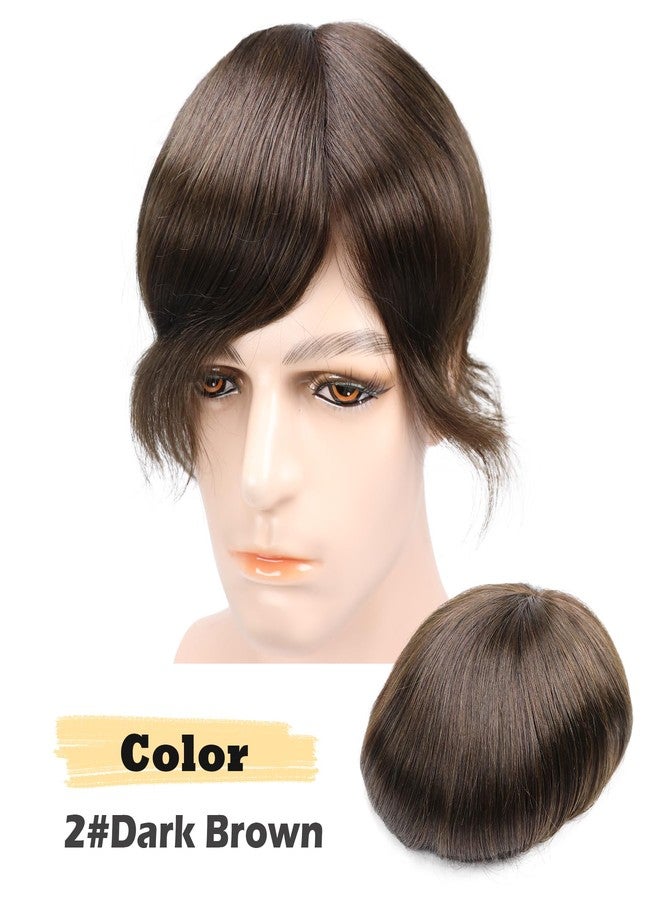 lumeng Hair Replacement System for Men Dark Brown 8x10 Inch Color 2# Human Hair Mono Lace Reinforced for Thinning Hair Natural Hairline Toupee for Men Secure Fit Durable Mens Hairpiece - Image 5